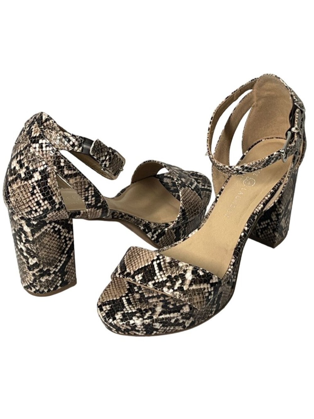 Chinese Laundry Women's Size 10 Snakeskin Print Ankle Strap High Heel Sandals